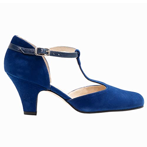 MOOMMO Women Elegant Kitten Heel Mary Jane Pumps Shoes Ankle T-Strap Round Closed Toe Cut-Out Dress Sandals Shoe Chunky Block Heels D-Orsay Suede Work Pump Fall fashion Office Wedding Spring 4-13 M US4