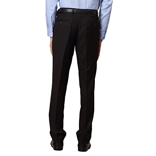 Image of Park Avenue Men's Terry Rayon Blend Solid Pattern Smart Fit Flat Front Formal Trouser