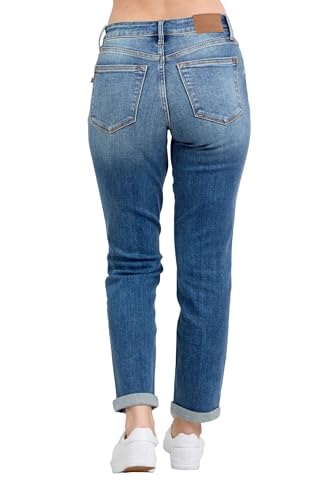 Judy Blue Women's Mid Rise Stretchy Boyfriend Jeans2