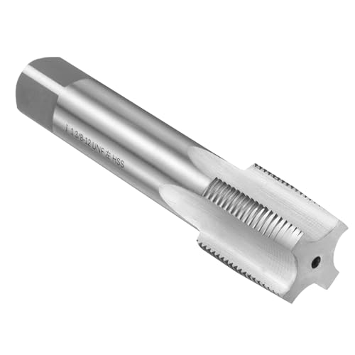 Image of uxcell Hand Taper Tap 1-3 /8 inch-12 UNF 2B Left Hand Thread Taper Style Taps Straight Flute Screw Tapping Threading Tool High Speed Steel HSS6542