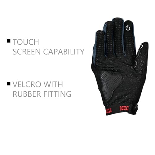 Image of STUDDS SMG 6 Full Finger Bike Riding Gloves with Touch Screen Sensitivity Thumb & Index Finger, Knuckle Protection Mesh Fabric, Anti-Slip Silicon Pads