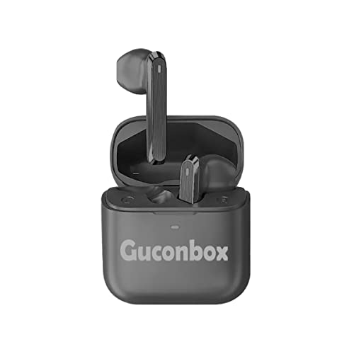 Gucon box auricolari bluetooth 5.3 cuffie con microfono per Ios android e PC musica stereo ricarica usb-c (Nero)