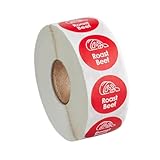 1000 pegatinas/rollo 'Roast Beef' permanente de 1 pulgada