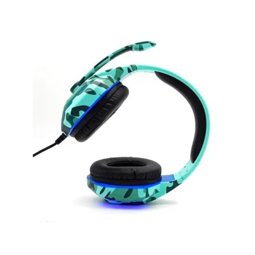 Casque de gaming bleu KOMC G312 audio stéréo circum-aural pour joueur