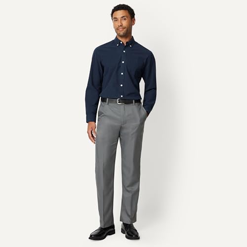 Image of Amazon Essentials Men's Long Sleeve Oxford Dress Shirt, Regular-Fit, Button-Down Collar, Chest Patch Pocket, 100% Cotton