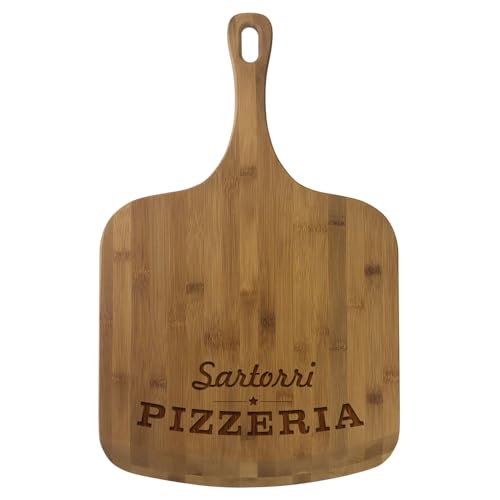 Personalized Bamboo Pizza Peel, Family Pizzeria, Measures 23 1/2