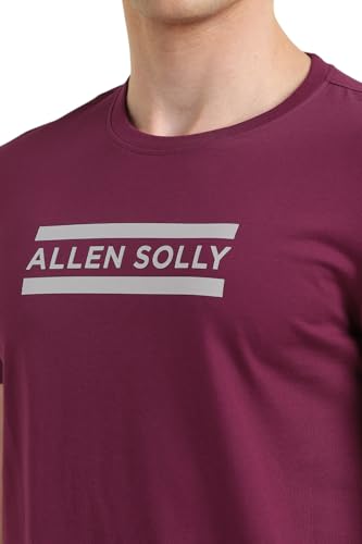 Image of Allen Solly Men's Round Neck T‑Shirt | Regular Fit | Soft Cotton | Chest Logo Print | Casual Everyday Wear