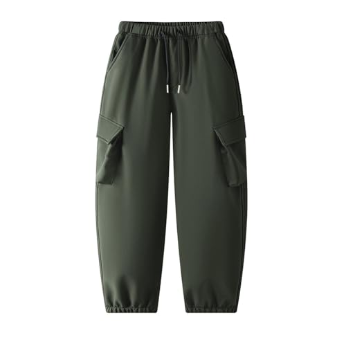 Boy's Baggy Sweatpants Straight Leg Open Bottom Cargo Pant Fall Casual Loose Elastic Waist Workout Joggers Sweat Pant
