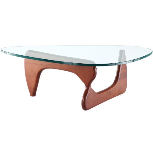 EMODERN FURNITURE eMod - Noguchi Triangle Coffee Table Glass Top (Cherry)