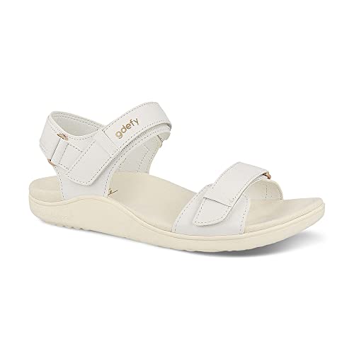 Gravity Defyer Women's GDEFY Hilnor Leather Fashion Slides 7M - VersoShock Proven Performance Orthotic Stress Recovery Outdoor Sandals