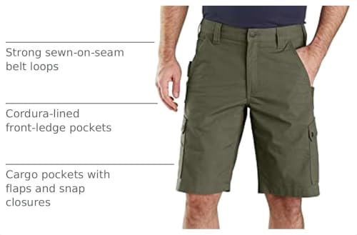 Carhartt Men's Relaxed 11" Ripstop Cargo Short, G72-Basil, W34 - image 3