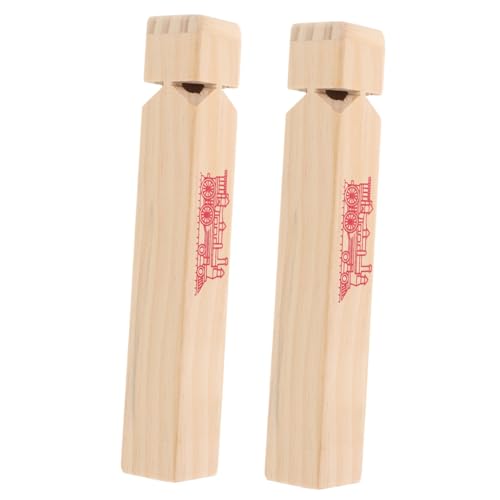 YARNOW 2個木製 列車の笛 おもちゃ 子供用ホイッスル 音楽玩具 パーティー用品 贈り物 クリエイティブなデザインで想像力育成