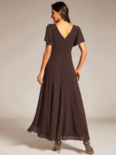 Image of Ever-Pretty Summer A-Line V-Neck Formal Dress for Women Empire Waist Chiffon Mother of the Bride Wedding Guest Dresses 41981