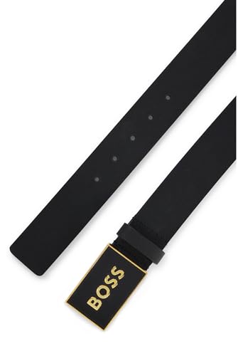 BOSS Mens Icon-S1 Italian-leather belt with plaque buckle2
