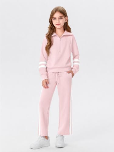 Image of Haloumoning Girls Sweatsuit 2 Piece Zip Long Sleeve Sweat Outfits