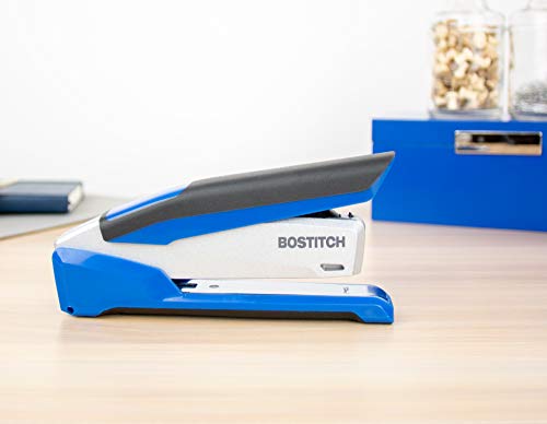 Image of PaperPro inPOWER+28 Executive Stapler - 3 in 1 Stapler - One Finger, No Effort, Spring Powered Stapler, Blue /Silver (1118)