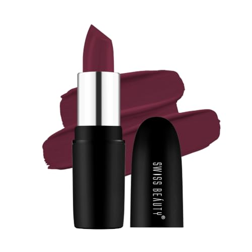 Image of Swiss Beauty Pure Matte Creamy Lipstick | Non-drying, Highly pigmented Lipstick | Shade- Brandy Harrington, 3.8gm|