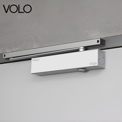 Image of Volo Automatic Hydraulic Double Speed Aluminium Door Closers Premium Heavy Duty for Residential /Commercial Purpose with Fitting Set (Color Silver) (Pelmet Arm Door Closer)