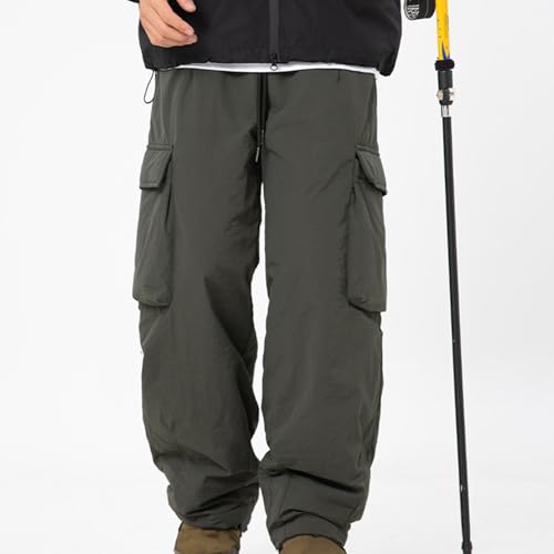 Men Outdoor Hiking Cargo Pants Baggy Sport Workout Lounge Sweatpant Loose Waterproof Drawstring Elastic Waist Trouser4