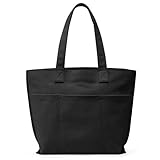 [KALIDI FANCY FOREST] トートバッグ レディース 大容量 キャンバス トートバック マザーズバッグ 無地 厚手 仕切り ファスナー付き 帆布 大きめ 多収納 ポケット キャンバストートバッグ メンズ メッセンジャーバッグ おしゃれ 男女兼用 頑丈 保育園 通勤 通学 旅行 (ブラック)