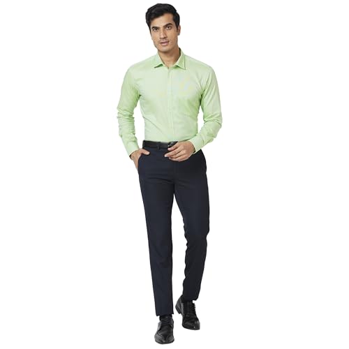 Image of Park Avenue Men's Pure Cotton Structure Pattern Slim Fit Semi Cutaway Collar Full Sleeve Formal Shirt