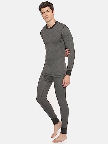 Image of Macroman M-Series Warmax Thermal Upper for Men with Full Sleeve Crew Neck in Double-Layered Viscose Cotton Poly Blend for Extreme Cold Weather