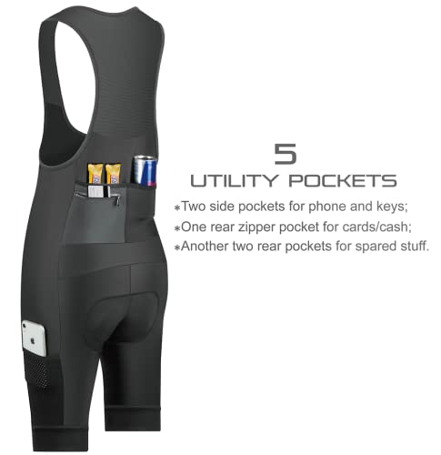 CEROTIPOLAR Babadores masculinos de ciclismo com entrepernas longas, acolchoados, shorts de ciclismo