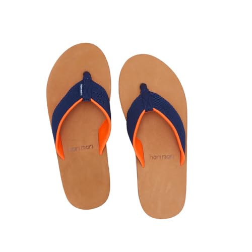 Image of Hari Mari- Scouts- Men's Nubuck Leather Flip Flops With Nylon Webbing Strap- No Break Ins, Firm Arch Support, and Beveled Edge to Reduce Tripping
