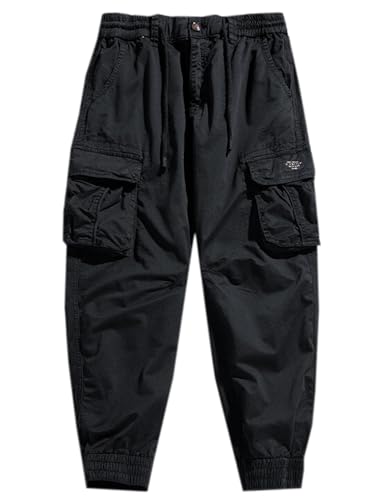 SANGTREE Men's Casual Drawstring Cargo Jogger Pants Multi-Pocket Outdoor Pants