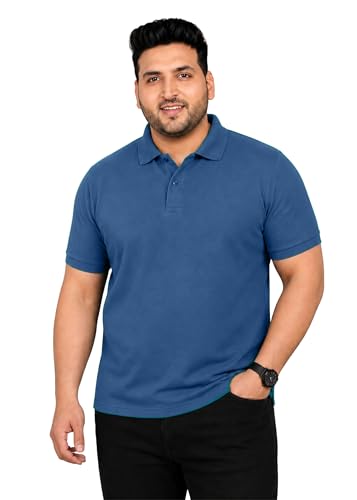 Image of INKKR Plus Size Solid Men's Polo Neck T-Shirt