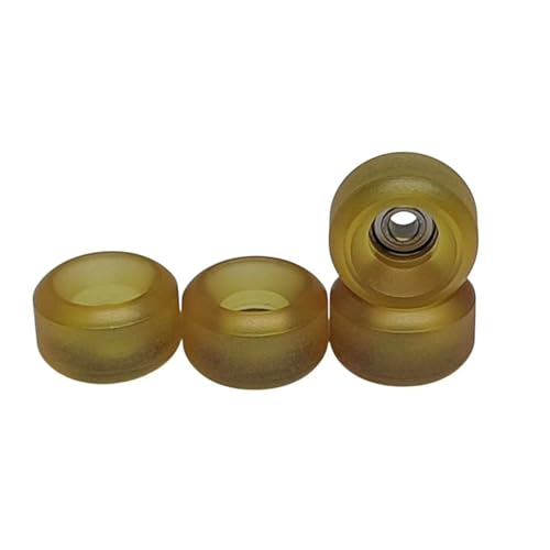 LEEFAI 75D Urethane Pro Fingerboard Wheels Clear Amber Bearing Wheel Handmade Polyurethane-Ultra Spin Bearings Wheels -7.8 * 4.8mm