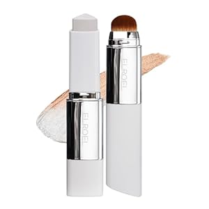 Blanc Cover Cream Stick V White – Korean Color-Changing Foundation Stick with Volufiline – Medium to Full Coverage Dewy Finish Base Makeup – Dual-Ended with Detachable Brush (202 Natural)