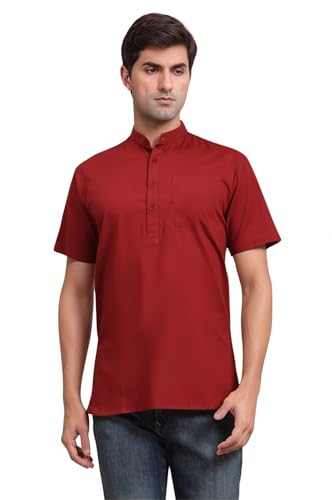 Image of SKAVIJ Men's Cotton Tunic Casual Short Kurta Top Regular Fit