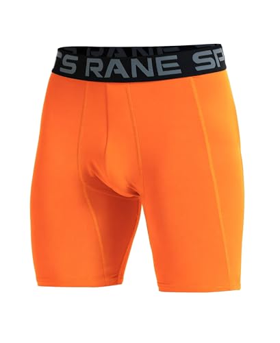 Photo de Rane Sports Short de compression ultra fin pour homme, short de sport de course, sous-vêtements, couche de base en spandex haute performance, Orange fluo, XXL