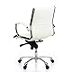 hjh OFFICE 660512 Profi Chefsessel Parma 10 Leder Weiß/Chrom moderner Bürostuhl, mittelhohe Rückenlehne