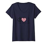 Photo Gallery donna peace love volleyball design volleyball player maglietta con collo a v Photo Gallery donna peace love volleyball design volleyball player maglietta con collo a v