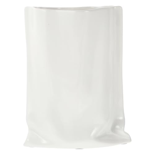 Vase céramique blanc haute qualité au design géométrique stable