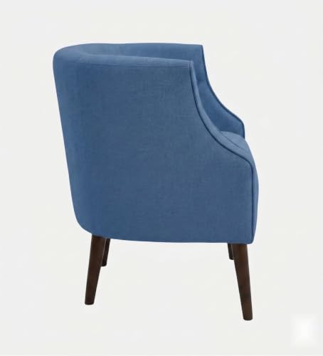 Image of Velum 3 Seater Sofa for Living Room & Office | Premium Fabric Upholstery | Solid Wood Frame | Comfortable Seating | 3 Years Warranty (Blue, Chair)
