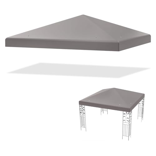 COSTWAY Toile de Toit de Rechange en Polyester pour Pavillon Tonnelle Tente 300 x 300 cm Couleur au Choix (Gris)