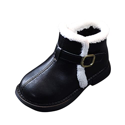 Toddler Winter Shoes Little Girls Winter Boots Fleece Lined Warm Ankle Snow Boots Anti-Slip Comfort Dress Shoes