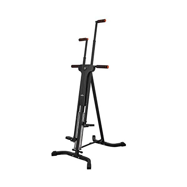 RELIFE-REBUILD-YOUR-LIFE-Vertical-Climber-for-Home-Gym-Folding-Exercise-Cardio-Workout-Machine-Stair-Stepper-Newer-Version Vertical Climber Exercise Machine for Home Gym with 4 Metal Guide Rails Folding Exercise Climber Cardio Workout Machine 5-Level Resistance Stair Stepper Newer Version,Easy to Assemble