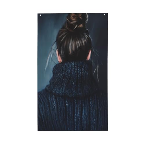 Abstract Woman Back Aesthetic Yard House Flags,3x5 Ft Season Greeting Banner With Grommets Indoor Outdoor Party Home Decorations