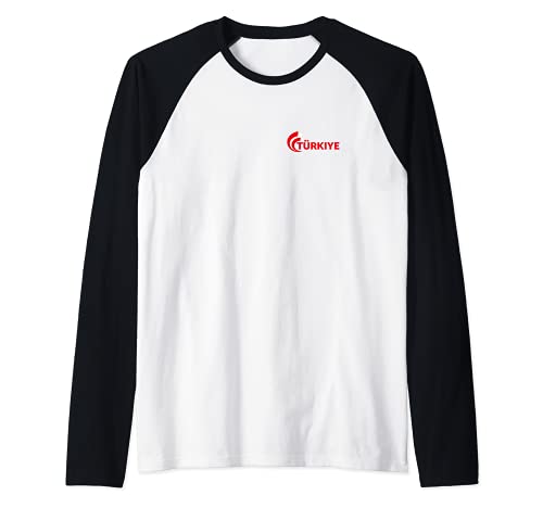 Flag Turkey Raglan Baseball Tee, Black