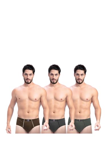 Image of Milton Mens Pure Cotton Solid Briefs with Inner Elastic|Premium Soft Breathable Underwear for Men|Comfort-Fit Waistband for All-Day Wear|Multi-Color, Color Name May Vary as per Availability|Pack of 3