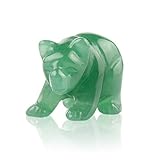 Natural Beads Semi Stone Carved Bear Green Aventurine Statue Chakra Healing Reiki Crafts (Green Aventurine)