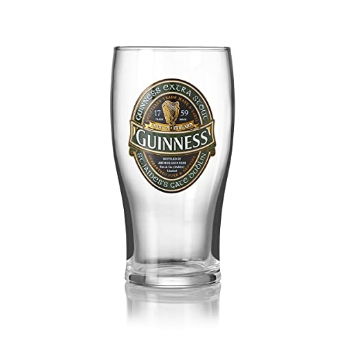 Guinness Stout Beer Glass Green Ireland Collection Twin Pack | Official Merchandise Pint Glasses Set of 2 | Perfect Irish gifts for Beer Lovers