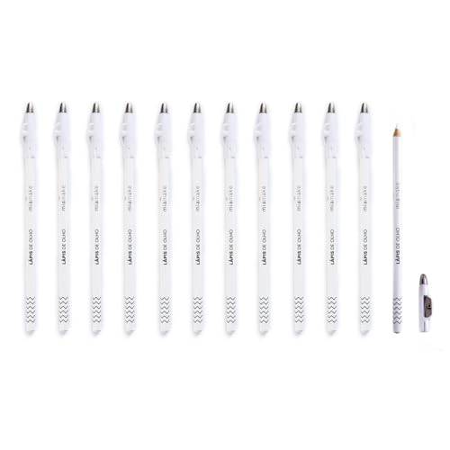 6 Unid. Lápis Madeira Branco Com Apontador Marcação Botox