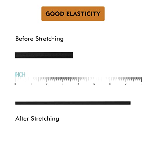 Elastic Band 1/4 Inch Wide 10 Yd, Stretch Strap,High Elastic Cord, For Sewing Crafting Diy-Black #TOP2
