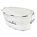 AuldHome Design White Enamelware Drinks Tub; Rustic Metal Beverage Serving Container