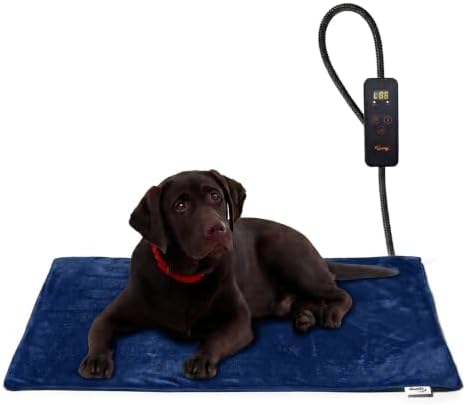 Toozey Katzen & Hund Heizmatte Innen 70 * 50cm, Timing & Temperatur Einstellbar Sicher Elektrisch Haustier Heizdecke, Weicher Wärmedecke für Neugeborene/Klein/Altere Katze und Hund